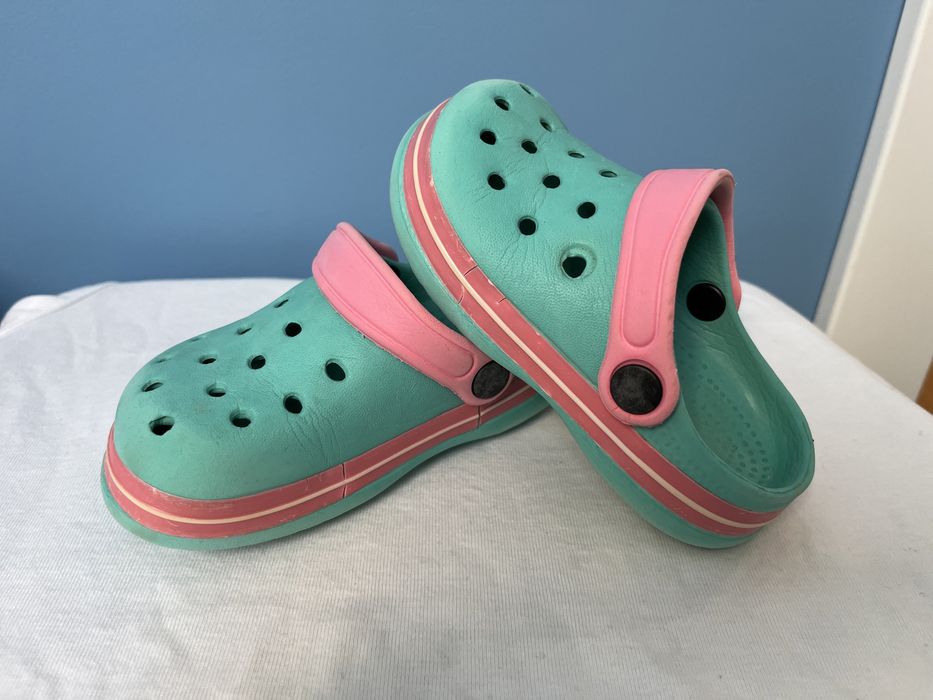 Klapki ogrodowe, kapcie a’la Crocsy, r. 24, wkładka 15 cm