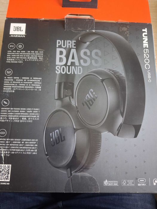 Słuchawki JBL Tune 520C usb-C na kabel usb NOWE