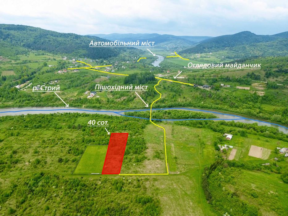 Добра ділянка 40сот в Карпатах с. Рибник