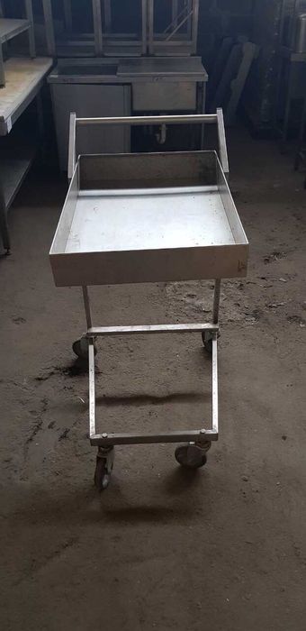 Стол рабочий из нержавеющей стали раскладной на колёсах