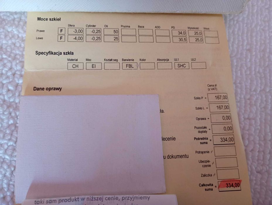 Michael Kors.Okulary korekcyjne. Zmiana ceny .