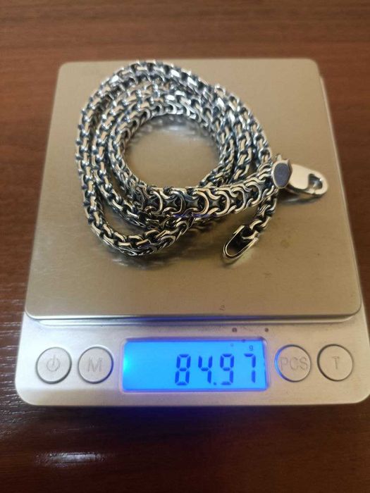 Чоловічий Срібний Ланцюг Рамзес+хрест срібло 925 проби на шию цепочка