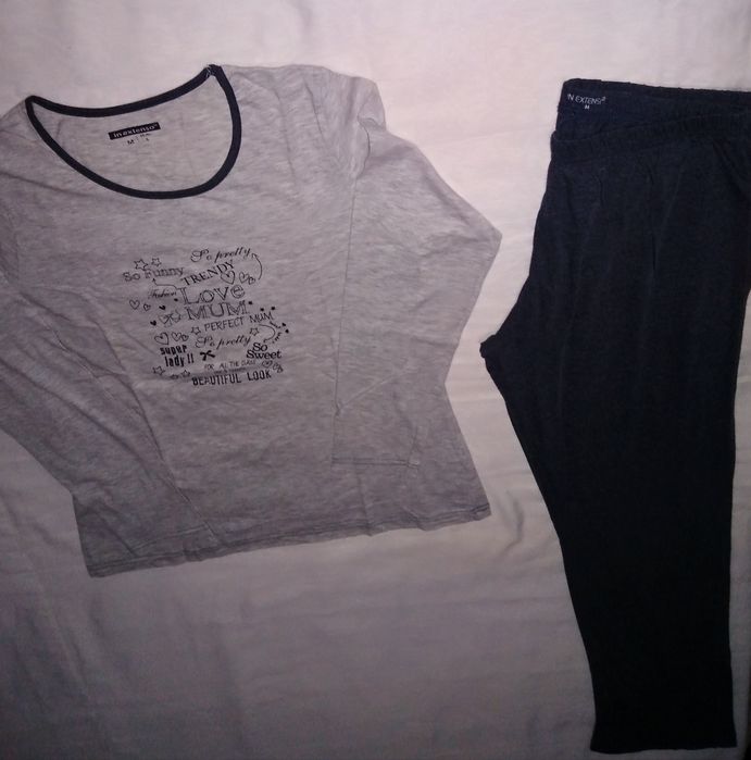 Pijama senhora em algodão, calça e manga comprida