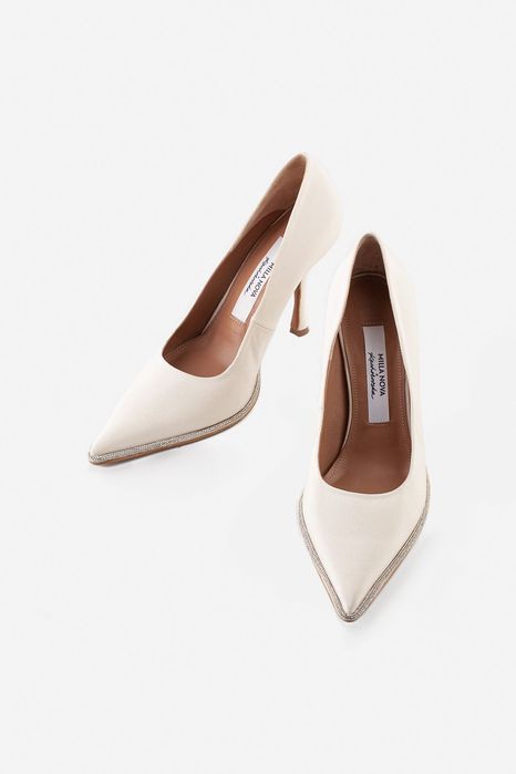 Лодочки молочні сатинові Kachorovska X Milla Nova