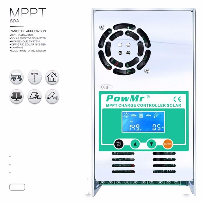 Carregador Solar Powmr 60A até 48V
