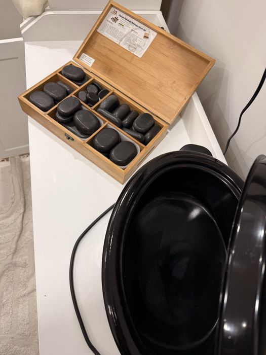 Kit pedras quentes + panela  para spá