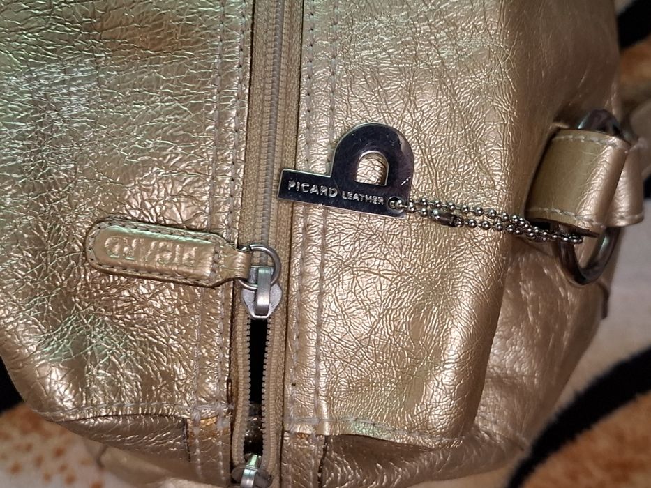złota,skórzana torba Picard