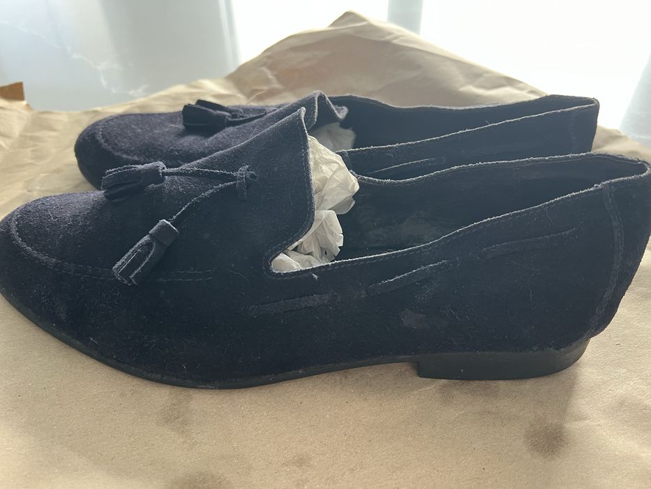 Mocassins camurça azul escuro 42
