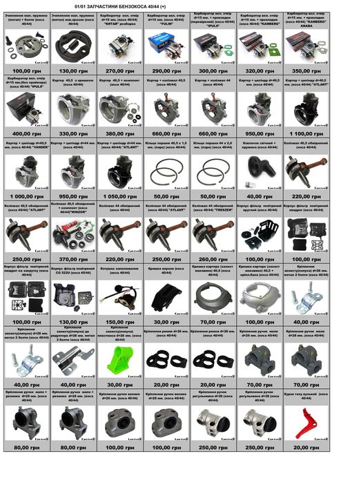 Запчастини до бензопил та мотокос запчасти бензокоса бензопила