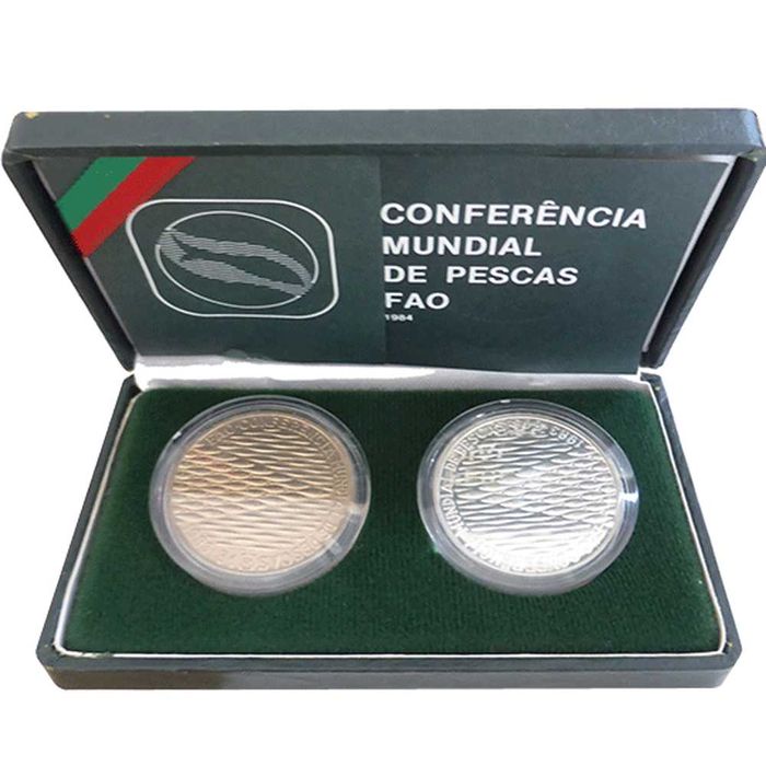 Portugal Moedas 250$ escudos Conferência Mundial de Pescas FAO PROOF