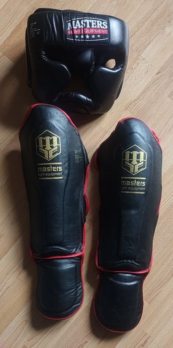 Master Ochraniacze piszczeli  NS-3  L, kask bokserski KSS-4BP S XL
