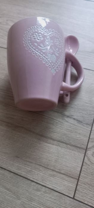 Kubek ceramiczny z łyżeczką
