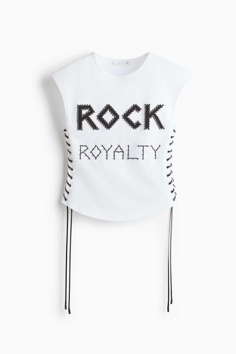 Stella McCartney H&M Top ze sznurowaniem i ćwiekami r.S