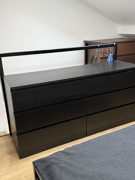 Malm Comoda / 6 gavetas / preto