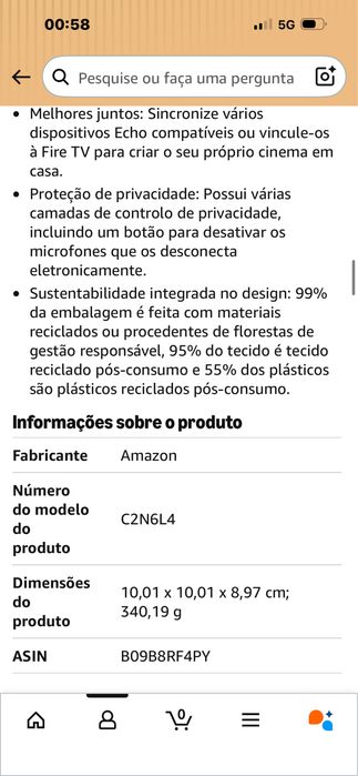Alexa Echo Dot como novo