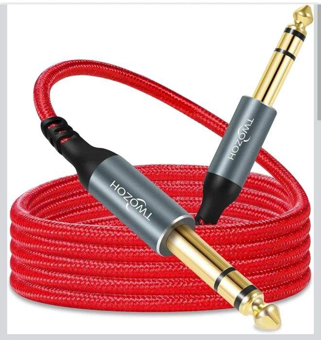Twozoh Jack zrównoważony kabel audio stereo TRS, 6,35 mm do 6,35 mm