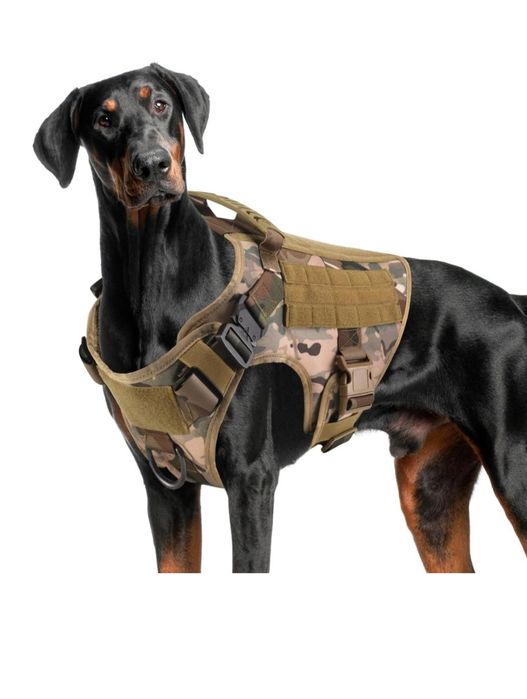 Szelki taktyczne dla psa ze smycza róż S