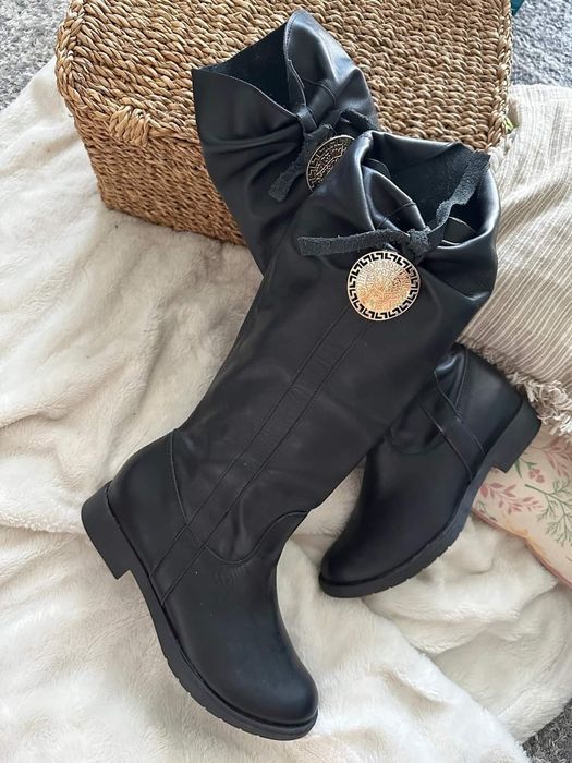 Piękne kozaki naturalna skóra kolory