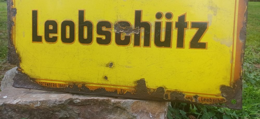 Szyld Emaliowany: Browar Weberbauer – Leobschütz (Głubczyce) przedwojenny