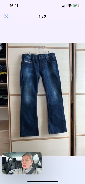 Джинси Diesel Industry чоловічі оригінальні синій денім розмір 52