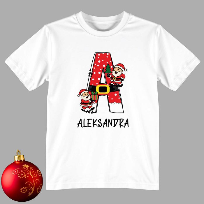 koszulka świąteczna t-shirt dla dziecka dziewczynki prezent Mikołaj