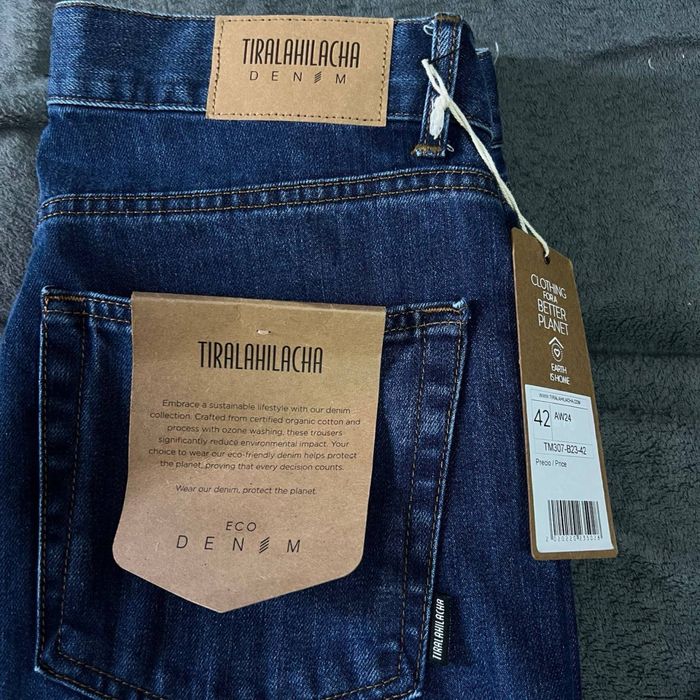 Джинсы Tiralahilacha темно синие штаны брюки L