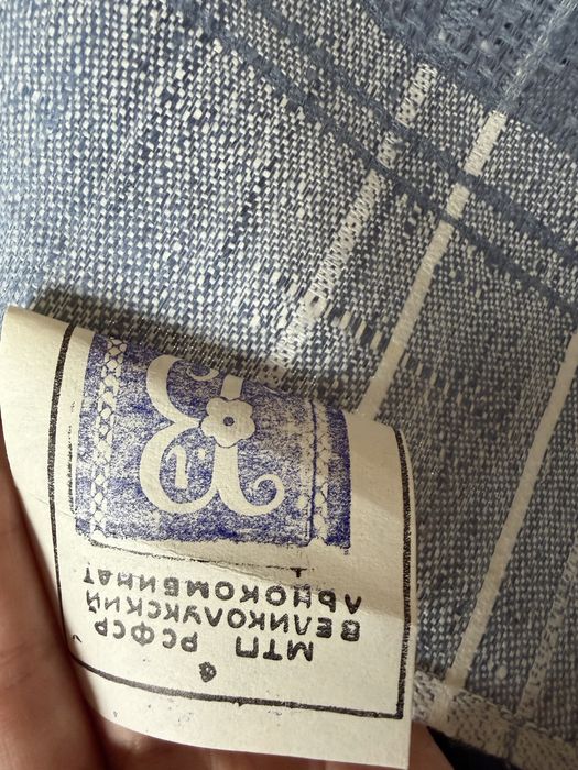 Duży lniany obrus PRL nowy z metką