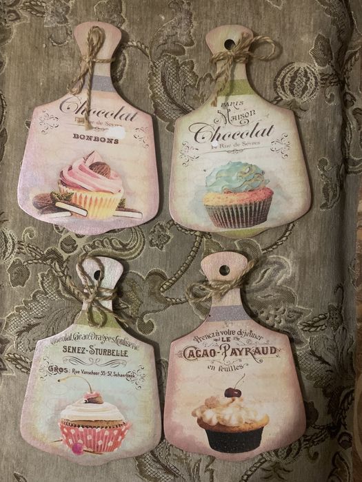 Доска кухонная  разделочная деревянная декупаж