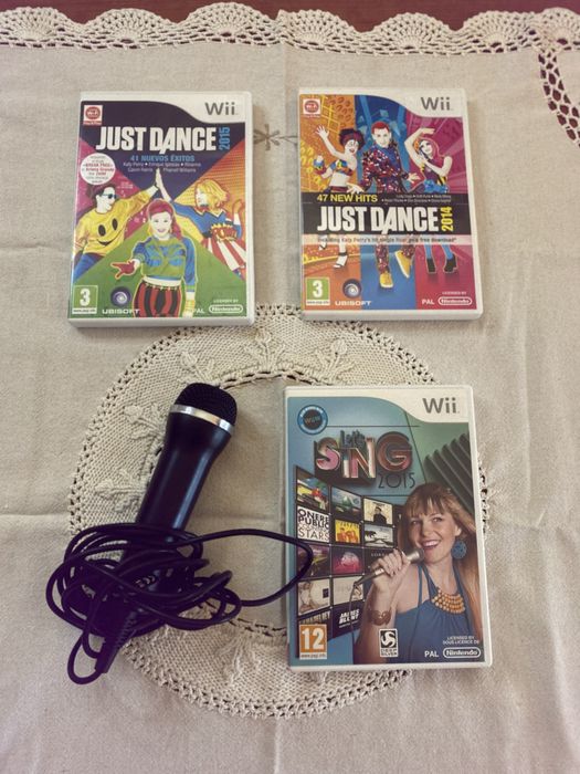 Jogos wii just dance 2014 e 2015 + sing com microfone 2015