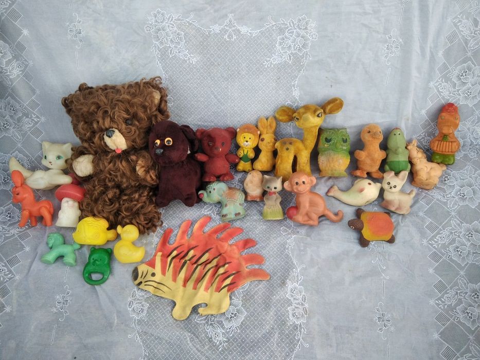 Игрушки мишка обезьяна собака погремушка  слон кот лев времени еж СССР