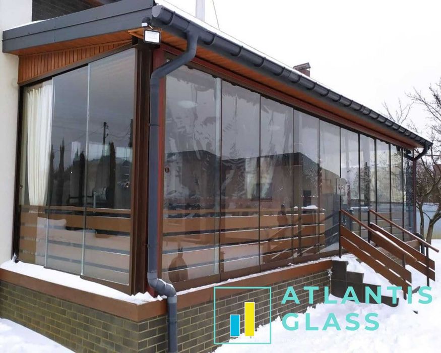 Навіс скляний. Козирок зі скла. Альтанки, веранди, терассі скління.