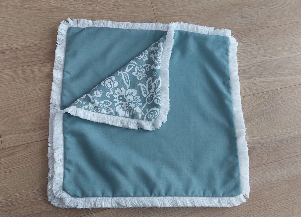 2 ozdobne poszewki turkusowe, kwiaty, Pepco, 45×45 cm