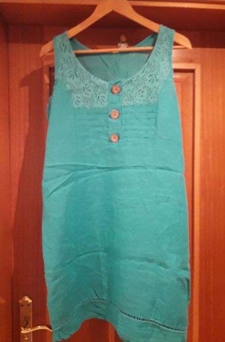 Vestido de linho verde