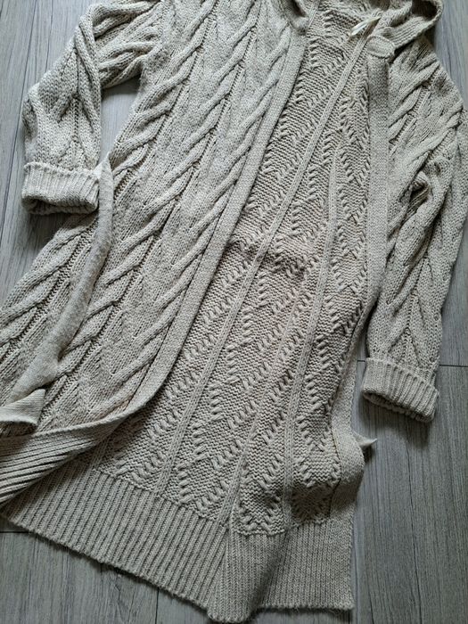 CULT długi kardigan XXL z kapturem