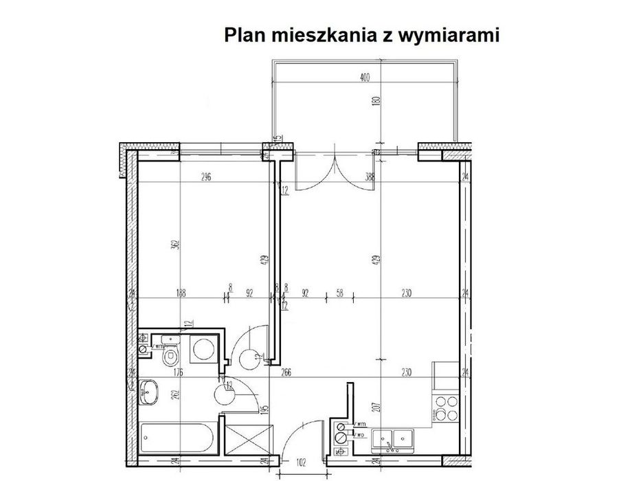 Do wprowadzenia 2 pokojowe z dużym balkonem
