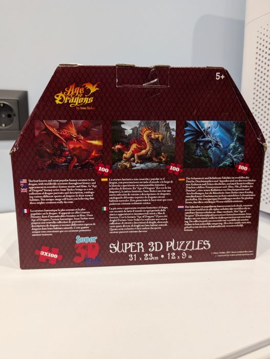 3д пазли Super 3D puzzle Age of Dragons 3x100