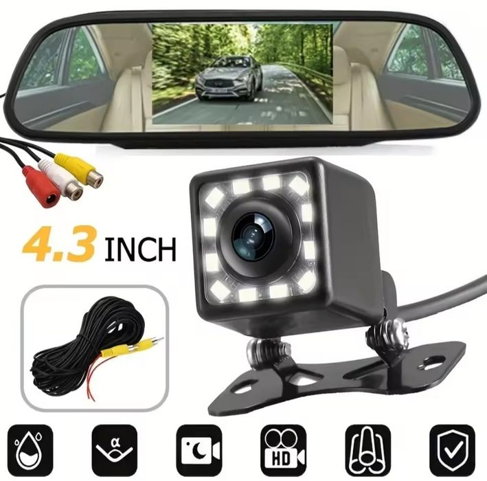 Комплект камера заднього ходу + монітор 4,3' у дзеркалі