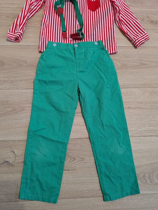 Koszula spodnie szelki świąteczne 128
