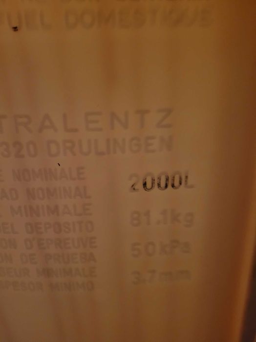 Deposito de gazole de aquecimento 2000l