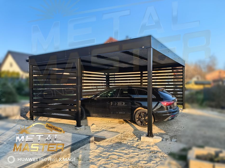 Wiata Carport PRODUCENTgaraż na auta Nowoczesny 6x6 Św-ca zadaszenia