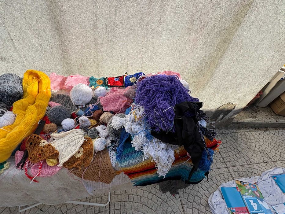 conjunto imenso de malhas e rendas e linhas
