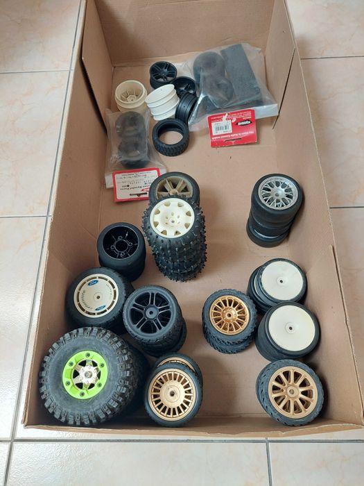 45 pneus_jantes(novos e usados), para carros escala 1:10