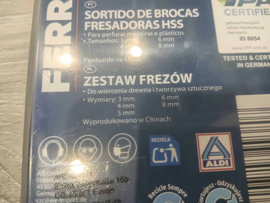 Zestaw FREZÓW  FERREX  5 sztuk pudełko