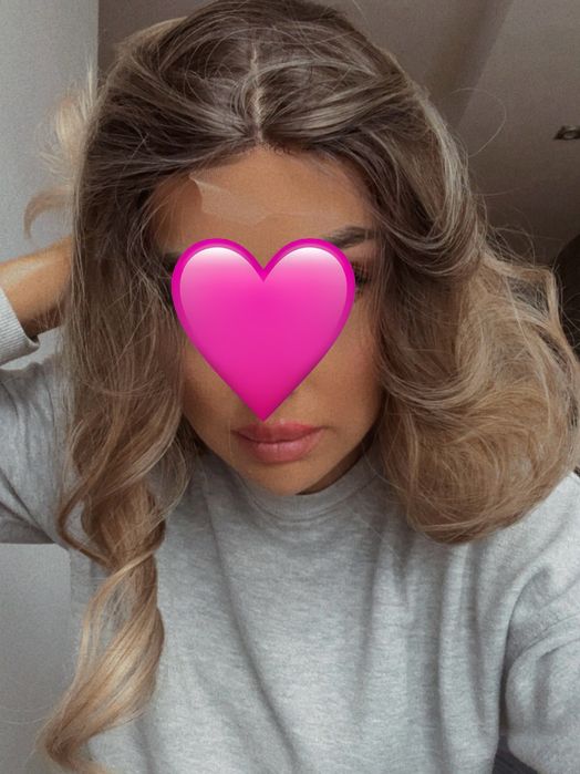 Peruka blond brąz ombre lace front loki fale jak naturalne premium