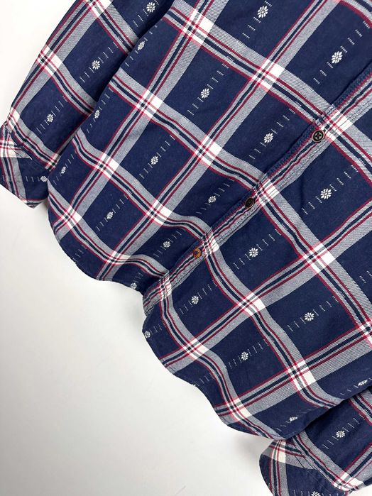 Koszula w kratę TOMMY HILFIGER męska biurowa casual kołnierzyk M