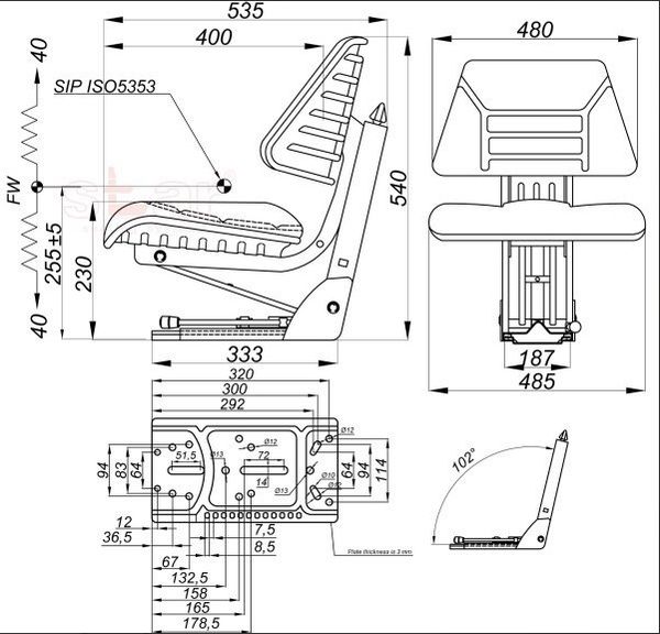 Сидіння Сиденье в трактор погрузчик МТЗ ЮМЗ Т16/25/40/150 кресло