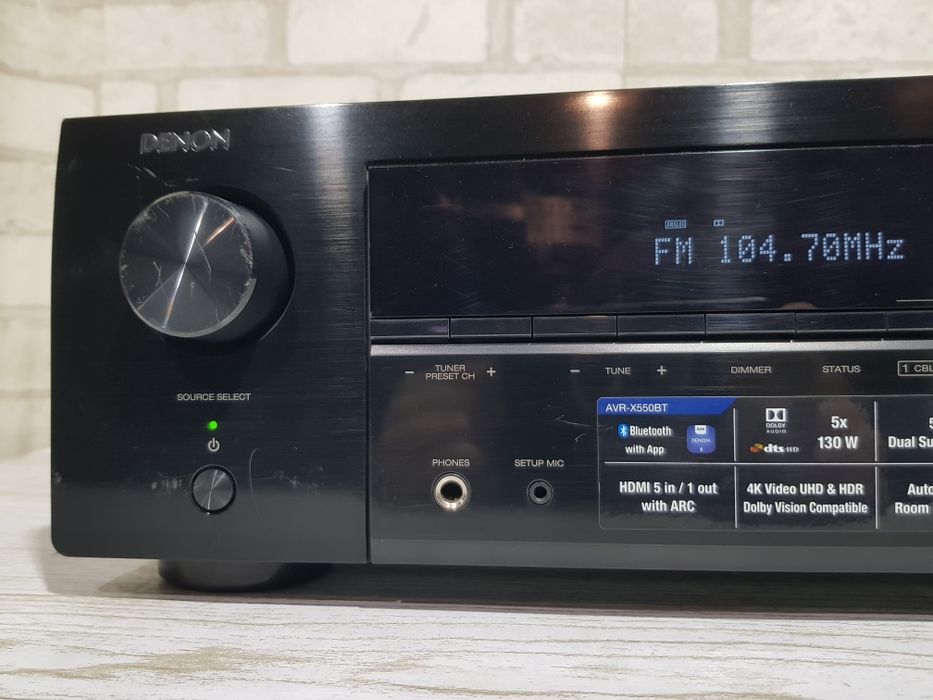 5.2 AV ресивер DENON AVR-X550BT, *5x90 Вт, HDMI, USB, Bluetooth, б/у
