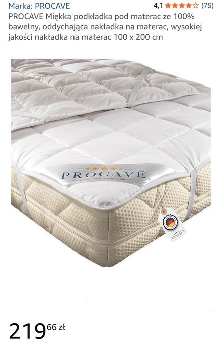 PROCAVE Miękka podkładka pod materac ze 100% bawełny