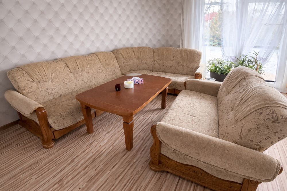 Komplet wypoczynkowy narożnik + sofa | Dąb | Rozkładane |