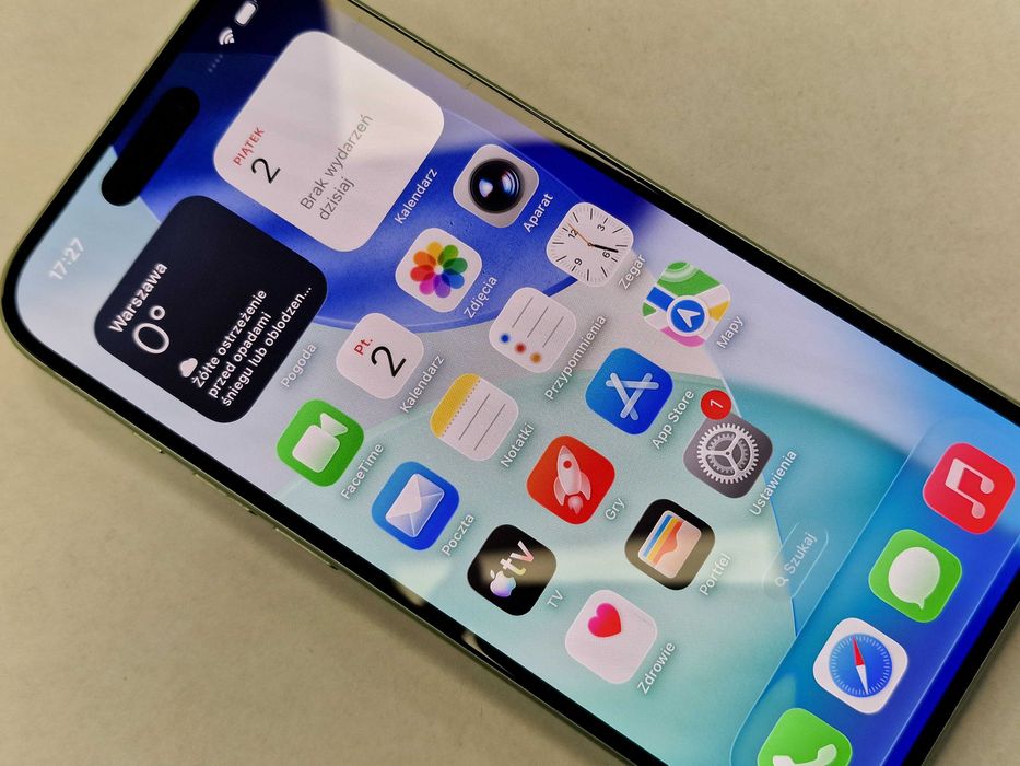 Iphone 15 128GB/ Green/ Zielony/ Bateria 89%/ Grade A + ładowarka